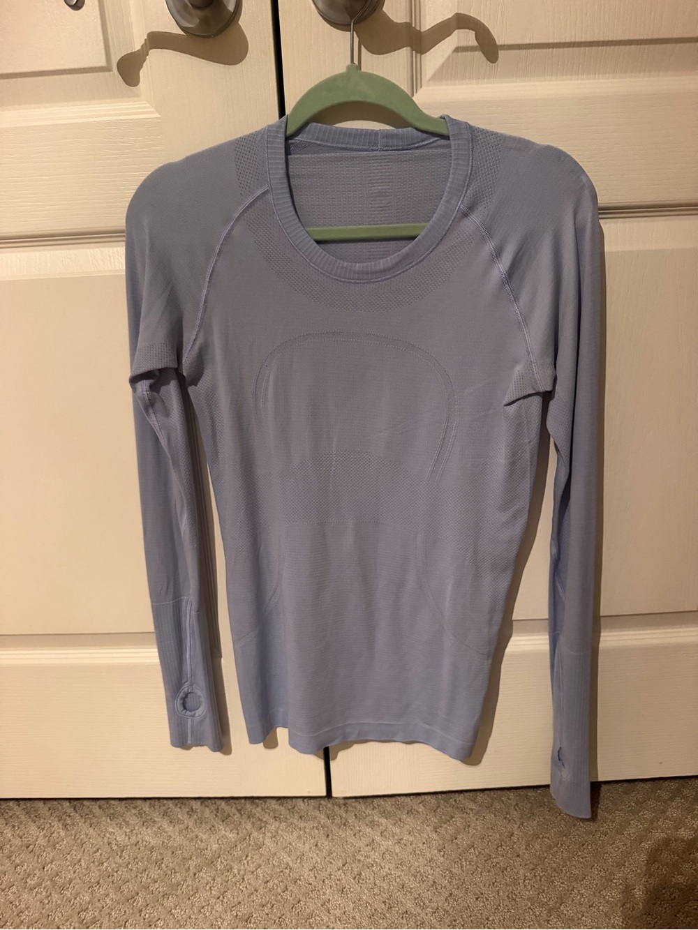 Light purple Lululemon Swiftly Tech Long Sleeve Shirt